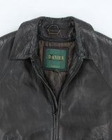 Vintage 90's Danier Heavyweight Zip Up Leather Jacket - L