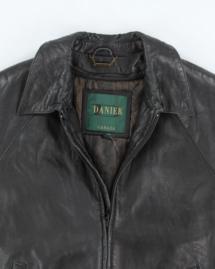 Vintage 90's Danier Heavyweight Zip Up Leather Jacket - L