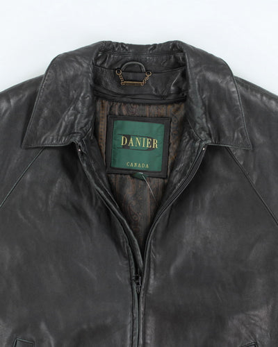Vintage 90's Danier Heavyweight Zip Up Leather Jacket - L
