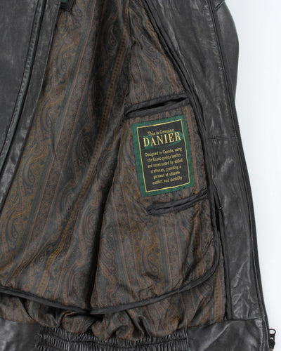 Vintage 90's Danier Heavyweight Zip Up Leather Jacket - L
