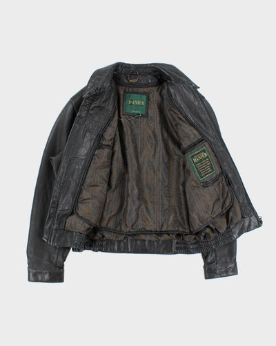 Vintage 90's Danier Heavyweight Zip Up Leather Jacket - L