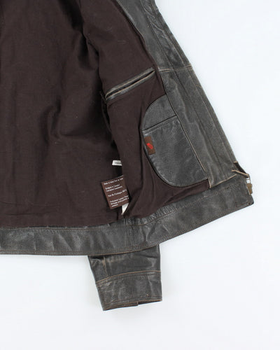 Vintage 90's Danier Burnt Leather Zip Up Jacket - S