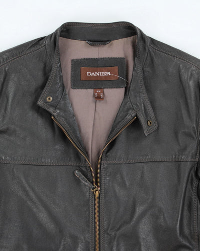Vintage 90's Danier Leather Zip Up Biker Jacket - L