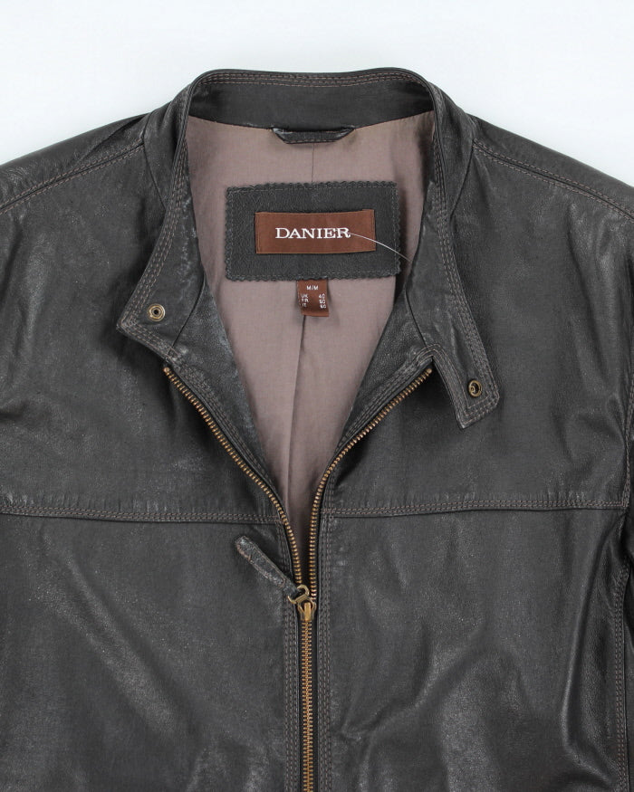 Vintage 90's Danier Leather Zip Up Biker Jacket - L