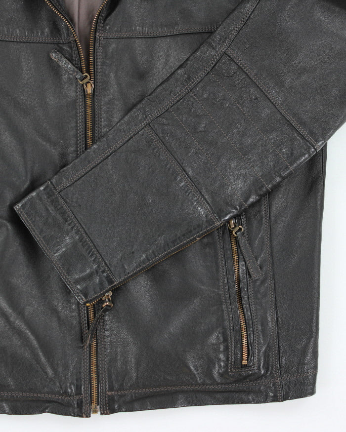 Vintage 90's Danier Leather Zip Up Biker Jacket - L