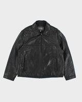 Vintage 90's Eddie Bauer Collared Heavyweight Leather Jacket - L