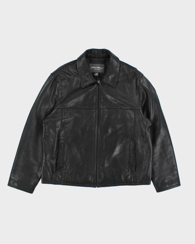 Vintage 90's Eddie Bauer Collared Heavyweight Leather Jacket - L