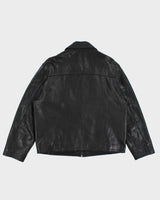 Vintage 90's Eddie Bauer Collared Heavyweight Leather Jacket - L