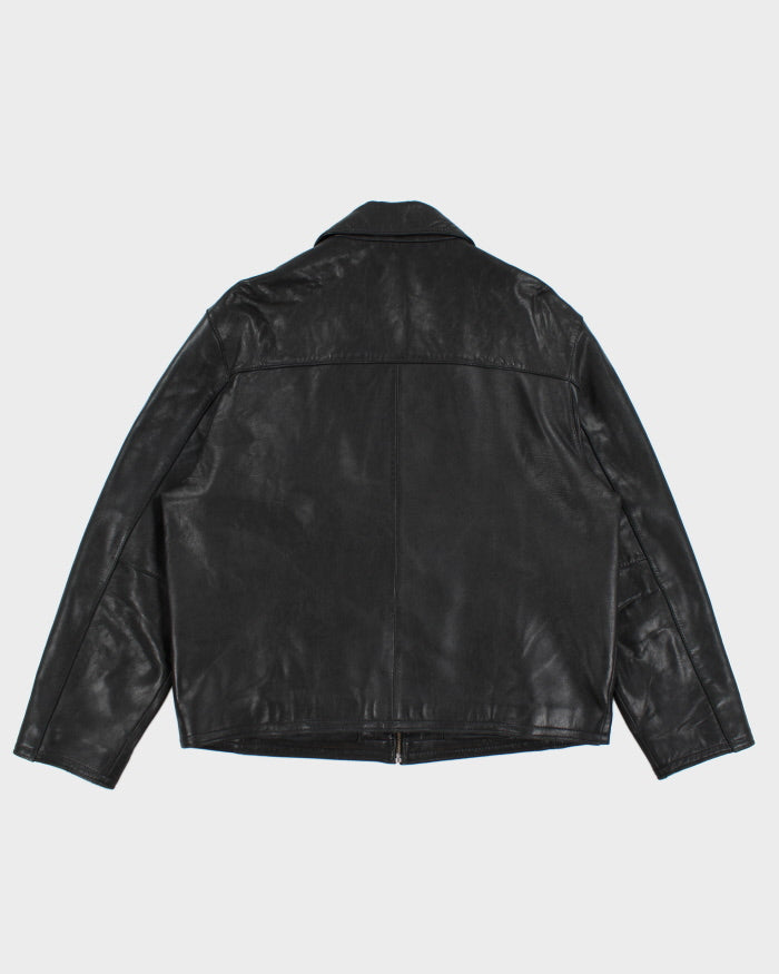 Vintage 90's Eddie Bauer Collared Heavyweight Leather Jacket - L