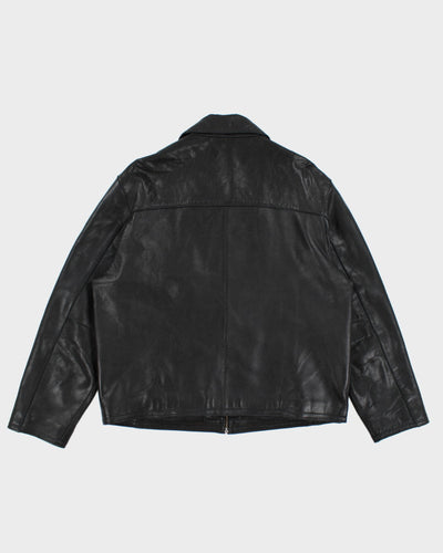 Vintage 90's Eddie Bauer Collared Heavyweight Leather Jacket - L
