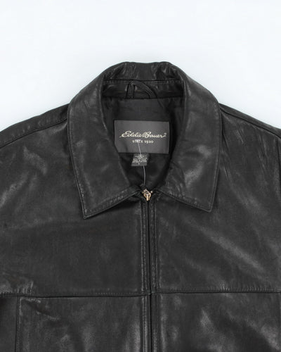 Vintage 90's Eddie Bauer Collared Heavyweight Leather Jacket - L