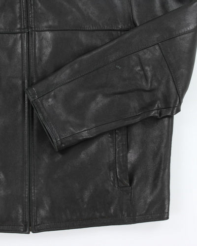 Vintage 90's Eddie Bauer Collared Heavyweight Leather Jacket - L