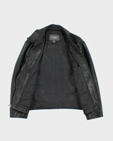 Vintage 90's Eddie Bauer Collared Heavyweight Leather Jacket - L