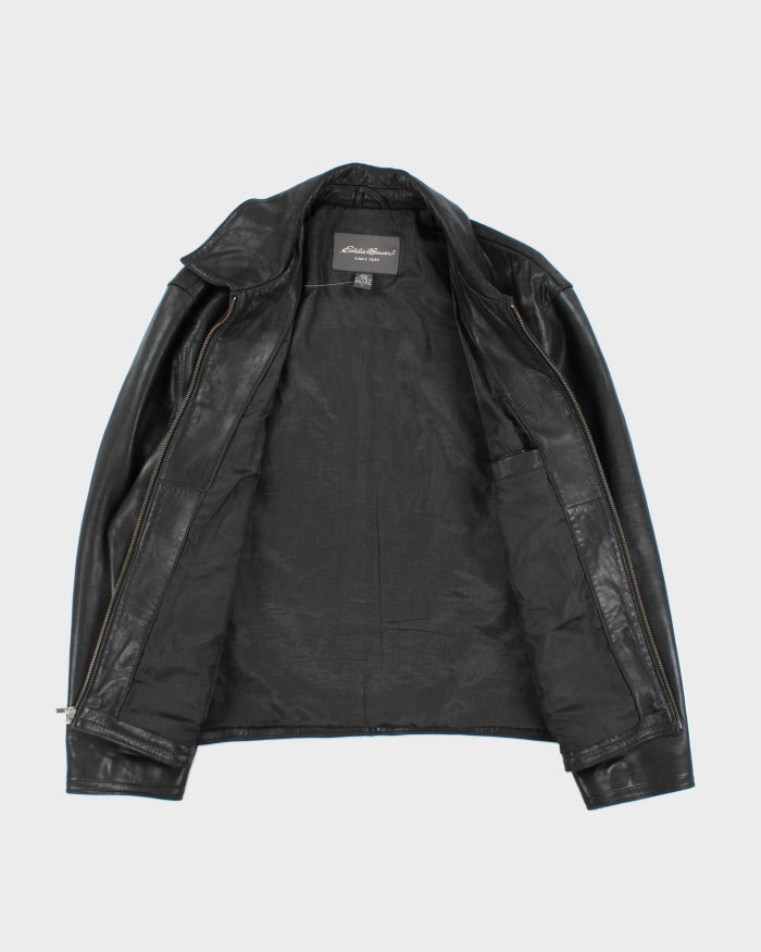 Vintage 90's Eddie Bauer Collared Heavyweight Leather Jacket - L