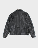 Vintage 90's Men's Heavyweight Studded Leather Jacket - L