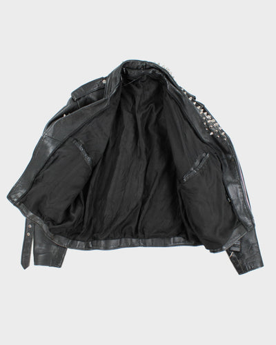 Vintage 90's Men's Heavyweight Studded Leather Jacket - L