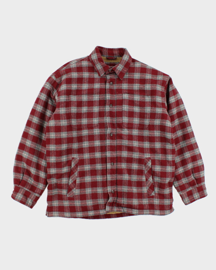 Vintage Timberland Red Plaid Heavyweight Lined Shacket - M