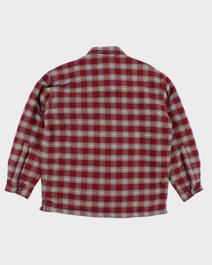 Vintage Timberland Red Plaid Heavyweight Lined Shacket - M