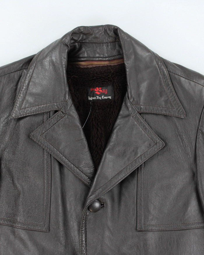 Vintage Hudson's Bay Lined Leather Jacket - M