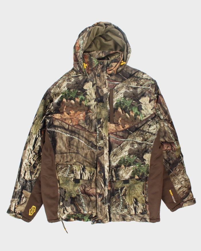 Vintage Heavyweight Moss Oak Lined Hooded Jacket - L