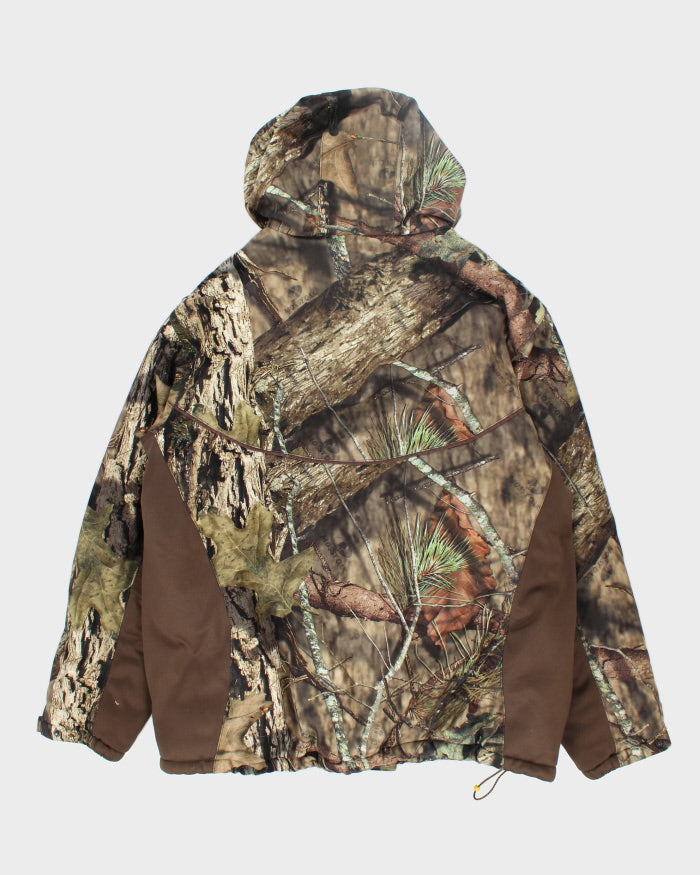 Vintage Heavyweight Moss Oak Lined Hooded Jacket - L
