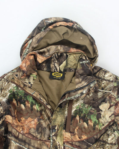 Vintage Heavyweight Moss Oak Lined Hooded Jacket - L