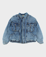 Vintage 90's Heavyweight Denim Bomber Jacket - M