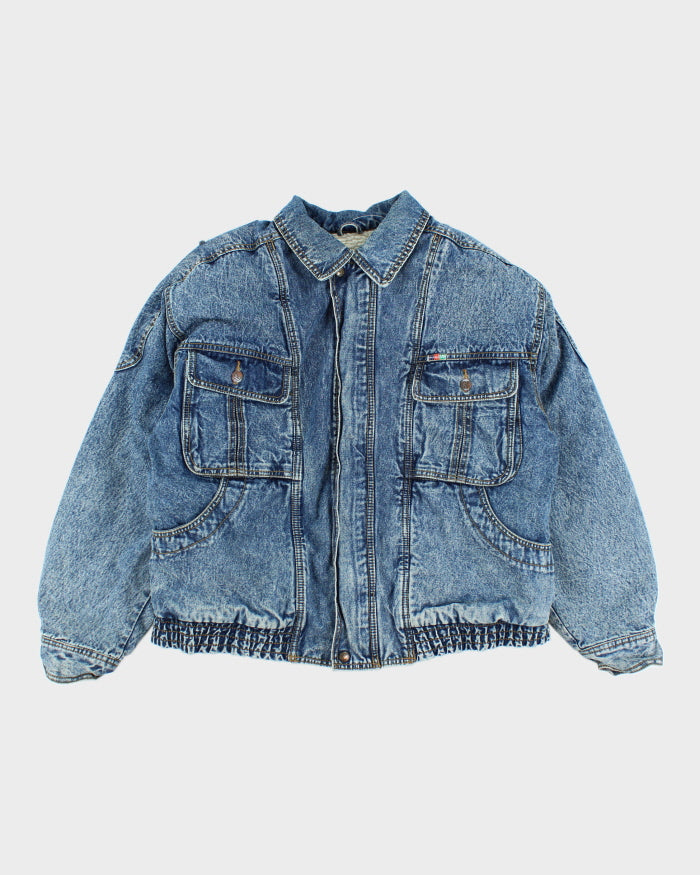Vintage 90's Heavyweight Denim Bomber Jacket - M