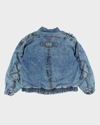 Vintage 90's Heavyweight Denim Bomber Jacket - M