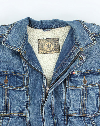 Vintage 90's Heavyweight Denim Bomber Jacket - M