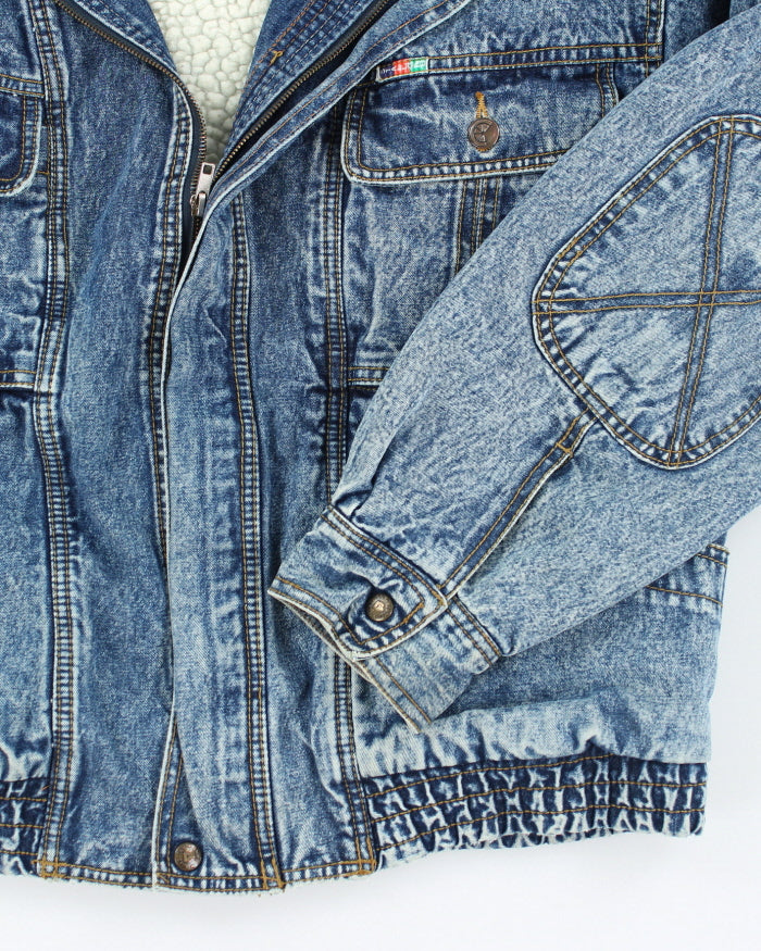 Vintage 90's Heavyweight Denim Bomber Jacket - M