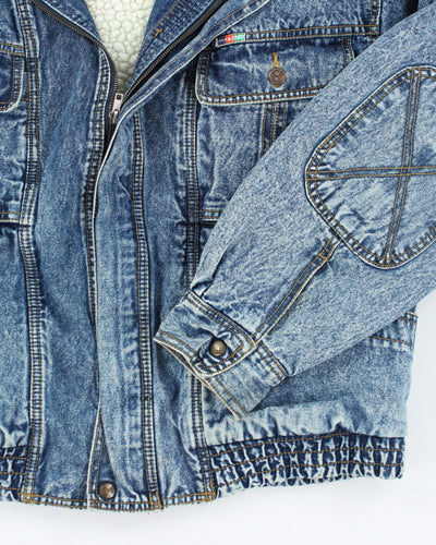 Vintage 90's Heavyweight Denim Bomber Jacket - M