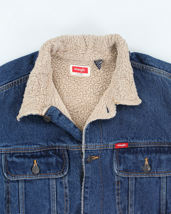 Vintage 90's Wrangler Heavyweight Teddy Lined Denim Jacket - XL