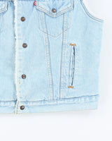 Vintage 90's Levi's Heavyweight Teddy Lined Denim Gilet - XL