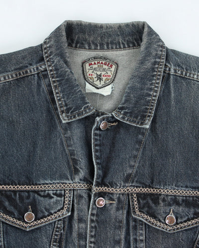 Vintage 90's Oversized Dark Wash Denim Jacket - XL