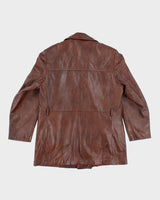 Vintage 90's Heavyweight Double Breasted Leather Jacket - L