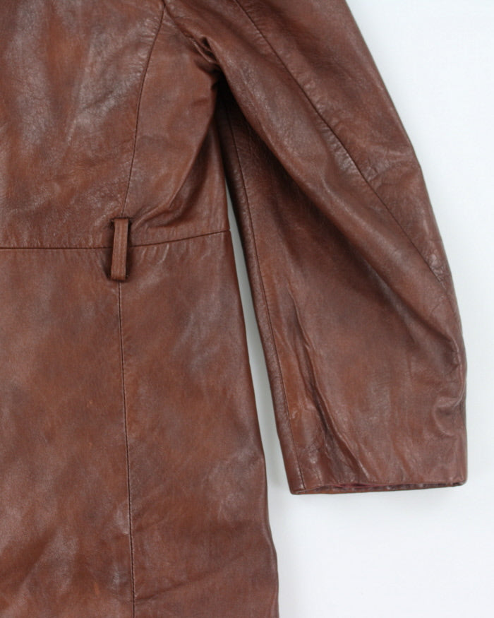 Vintage 90's Heavyweight Double Breasted Leather Jacket - L