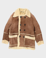 Vintage Men's Heavyweight Lined Leather Shearling Jacket - L