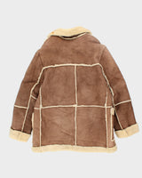 Vintage Men's Heavyweight Lined Leather Shearling Jacket - L