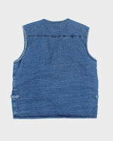 Vintage 90's Multi Pocket Lined Denim Gilet - L