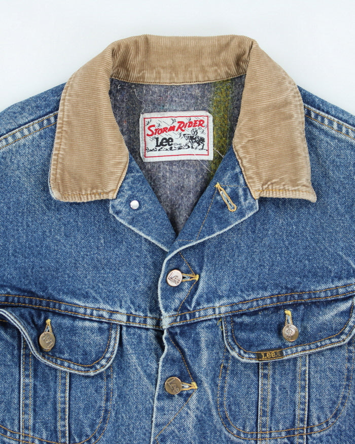 Vintage 80's Lee Storm Rider Lined Heavyweight Denim Jacket - M
