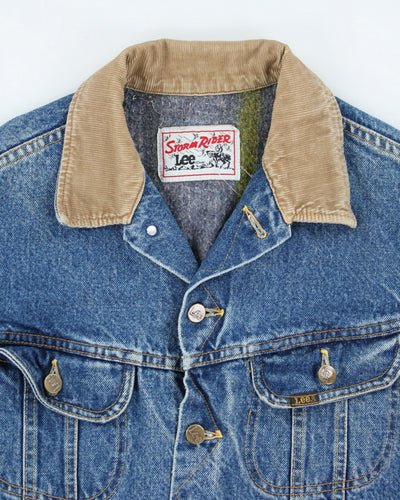 Vintage 80's Lee Storm Rider Lined Heavyweight Denim Jacket - M
