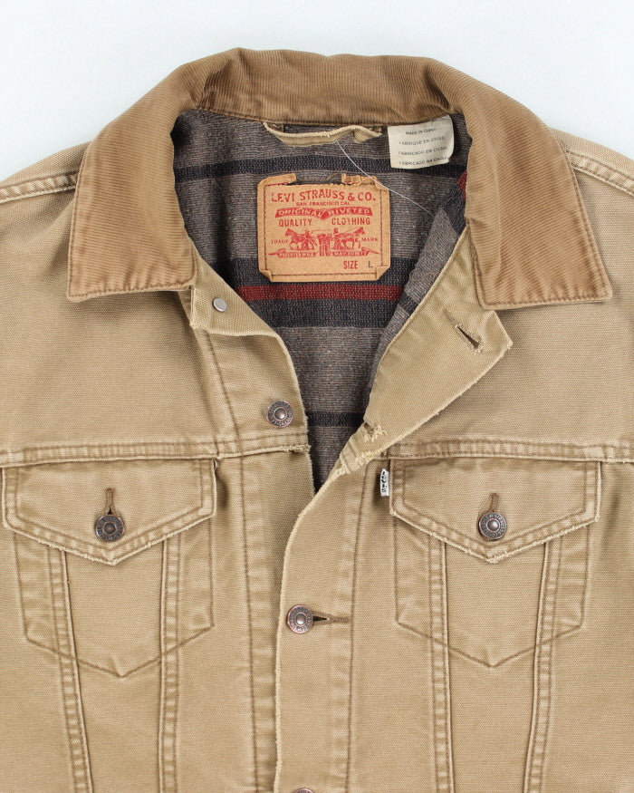 Vintage 90's Levi's Tan Lined Denim Jacket - L