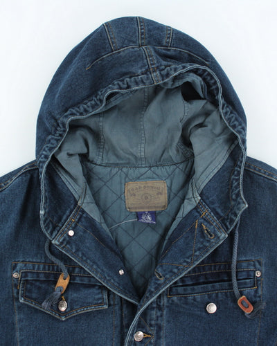 Vintage 90's GAP Heavyweight Hooded Denim Bomber Jacket - M