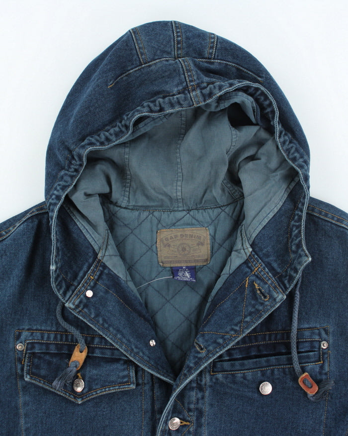 Vintage 90's GAP Heavyweight Hooded Denim Bomber Jacket - M