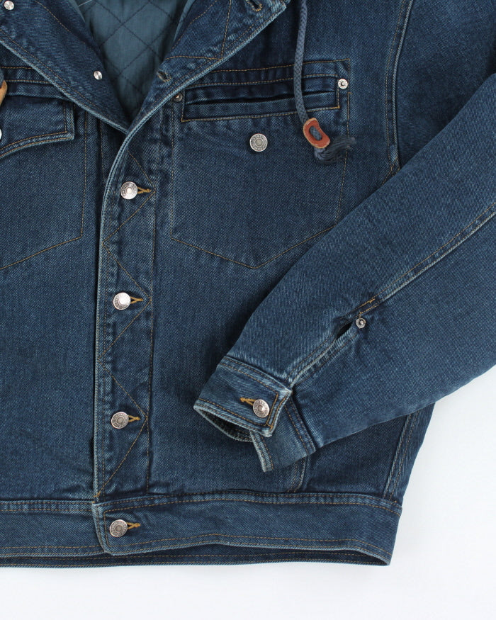 Vintage 90's GAP Heavyweight Hooded Denim Bomber Jacket - M