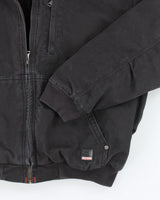 Vintage Craftsman Dice Workwear Hooded Lined Jacket - XL