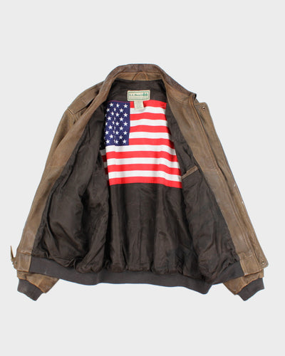 Vintage L.L. Bean Brown Leather Jacket - XL