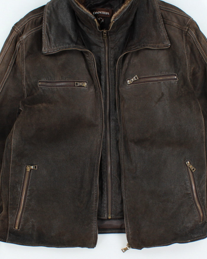 Vintage Danier Brown Lined Leather Jacket - M