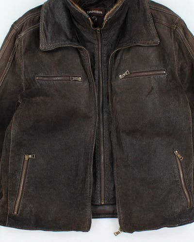 Vintage Danier Brown Lined Leather Jacket - M